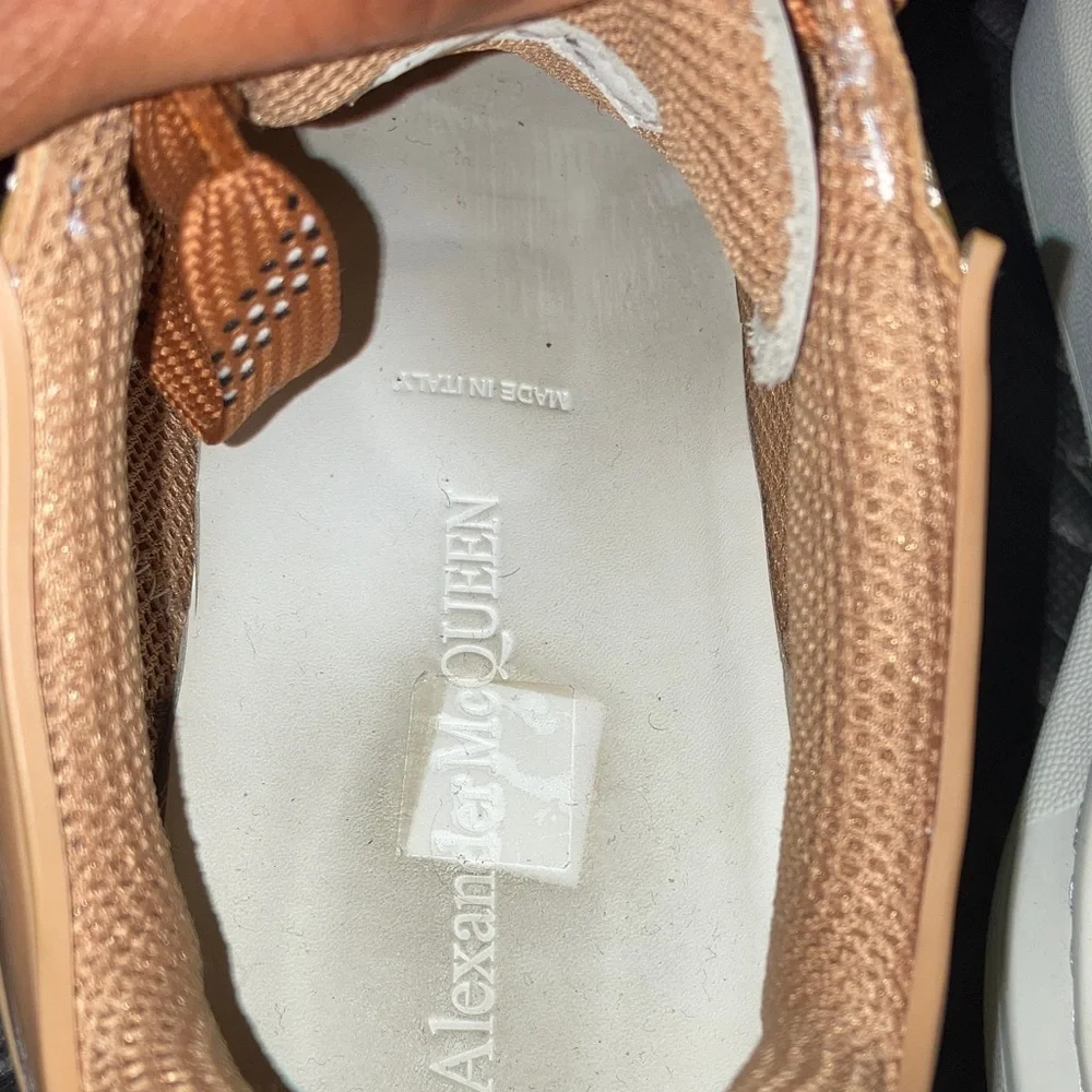 Alexander McQueen Men's Tan and White Sneakers - Picture 9 of 12